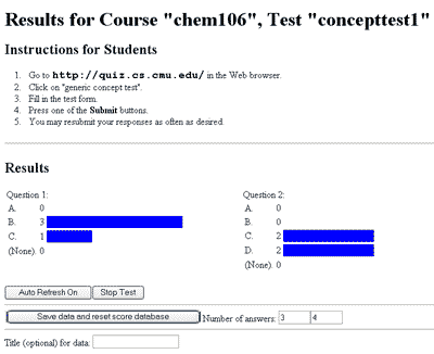 Screen shot of Concept Test Software