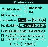 RemoteCommander preferences screen